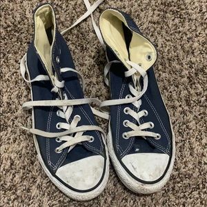 Blue Converse high tops
